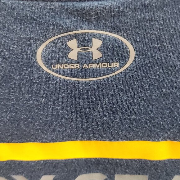 Under Armour Mens HeatGear Loose Fit T-Shirt "By Sea" Navy Blue Size L - Picture 4 of 9